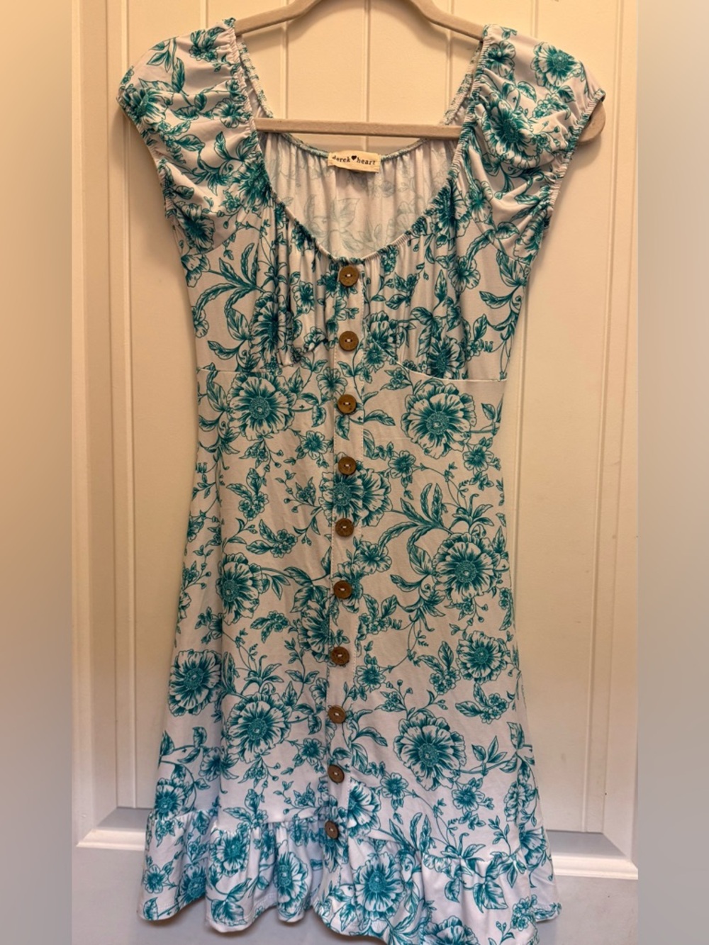 Floral Sundress in Teal and White. Extremely soft and not see through!